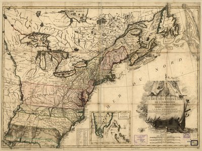 Map of the United States of America according to the Treaty of Peace of 1783 by Jean Lattré