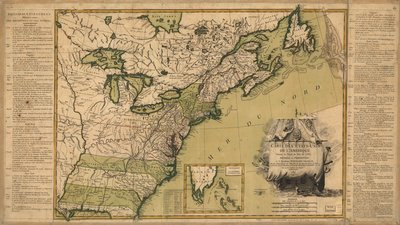 Map of the United States of America According to the Treaty of Peace of 1783 by Jean Lattré
