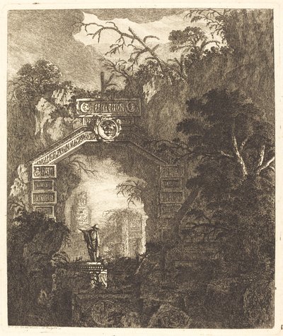 Figure Standing under a Stone Arch by Jean Laurent Legeay