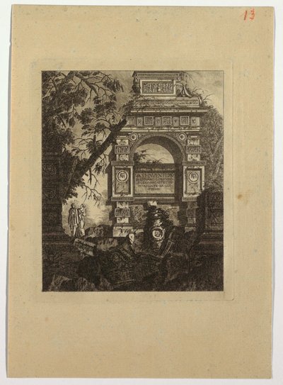 Frontispiece, vasi invention, from "Collection de divers sujets de vases, tombeaux, ruines et fontaines, utile aux artistes..." by Jean Laurent Legeay