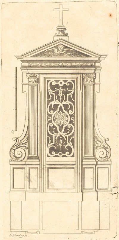 Plan and Elevation of the Most Beautiful Confessionals of Paris, Very Faithfully Measured by Jean Le Blond