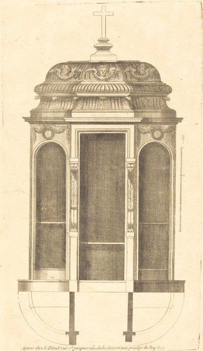 Plan and Elevation of the Most Beautiful Confessionals of Paris, Very Faithfully Measured by Jean Le Blond