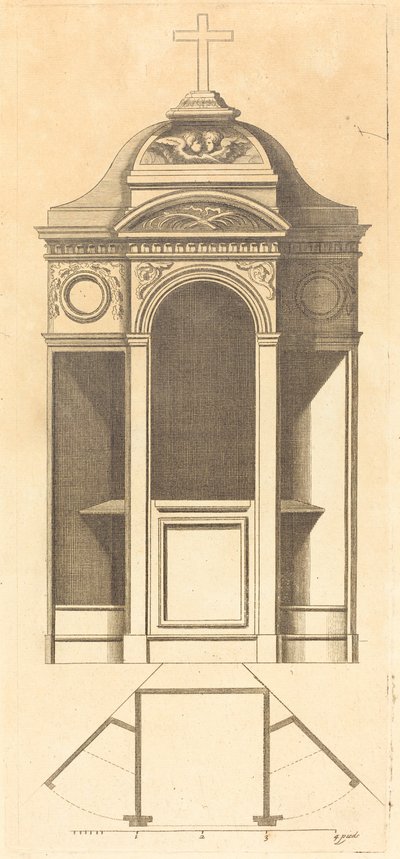 Plan and Elevation of the Most Beautiful Confessionals of Paris, Very Faithfully Measured by Jean Le Blond