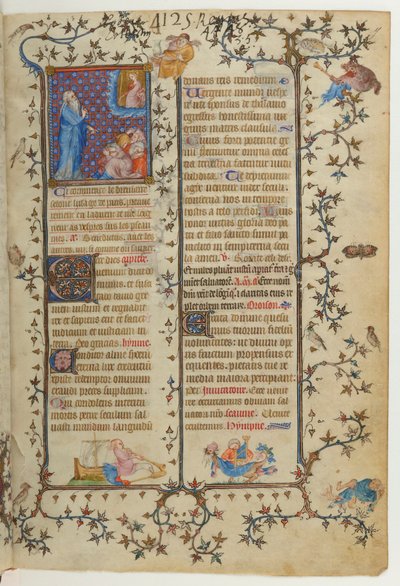Page from the Breviary of Charles V: Isaiah Announcing the Coming of the Messiah, with the Appearance of the Virgin by Jean Le Noir