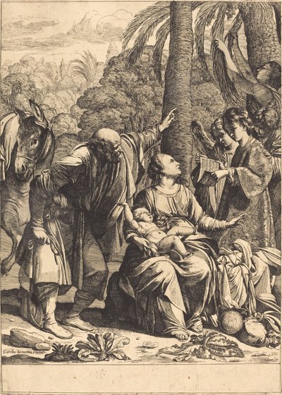 Rest on the Flight into Egypt by Jean Leclerc after Carlo Saraceni