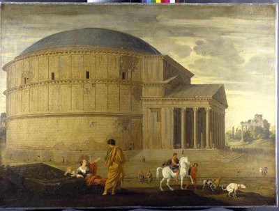 Capriccio View of the Pantheon with the Temple of Vespasian by Jean Lemaire