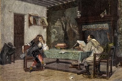Collaboration between Jean Baptiste Moliere and Pierre Corneille (engraving after the painting by Jean-Leon Gerome) by Jean Leon (after) Gerome