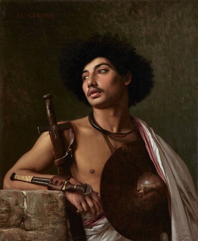 A Bischari Warrior by Jean Leon Gerome