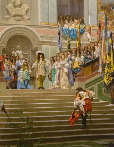 Reception of Louis II de Bourbon Conde, Known as the Grand Conde, by King Louis XIV at Versailles in 1674 by Jean Leon Gerome