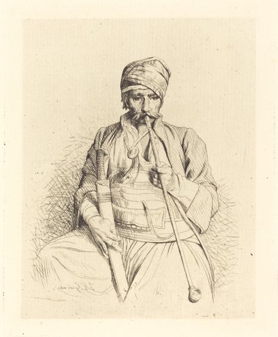 Seated Arab with Pipe by Jean Leon Gerome