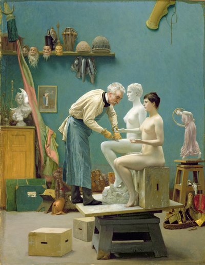 Working in Marble, or the artist sculpting Tanagra by Jean Leon Gerome
