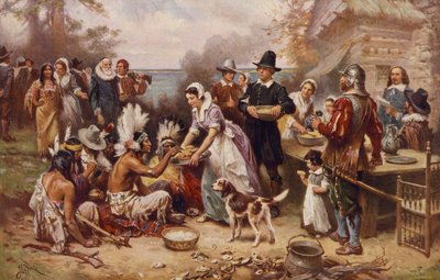 The First Thanksgiving 1621 by Jean Leon Gerome Ferris