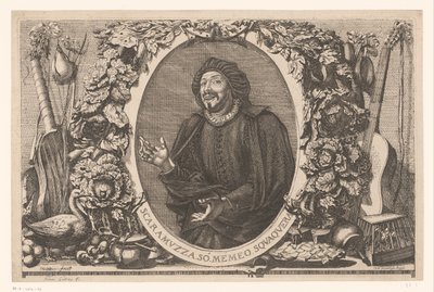 Portrait of Tiberio Fiorilli as Scaramuccia (Scaramouche) by Jean Lepautre (attributed to)