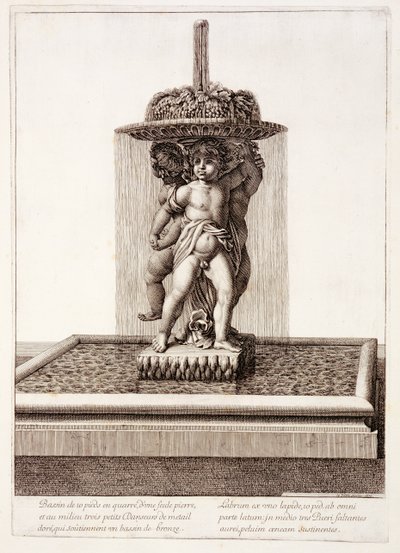 Fountain with three gilded dancers at Versailles by Jean Lepautre