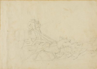 Coach Drawn by Four Galloping Horses by Jean Louis André Théodore Géricault