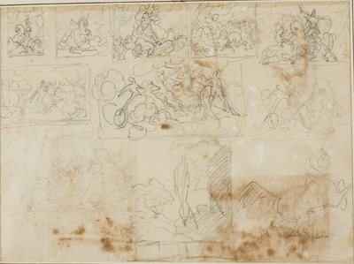 Eleven Compositional Sketches by Jean Louis André Théodore Géricault