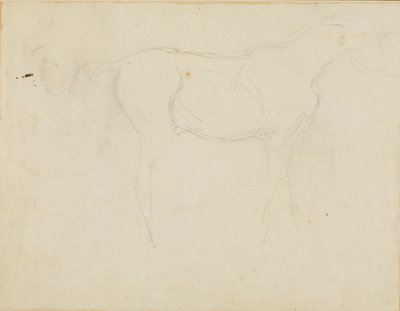 Sketch of a Horse Facing Right and a Caricature in Profile by Jean Louis André Théodore Géricault