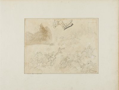 Sketches for a Cavalry Battle; the Hind Legs of a Dog by Jean Louis André Théodore Géricault