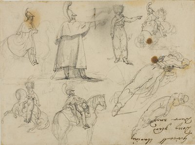 Sketches of Soldiers and Horses by Jean Louis André Théodore Géricault