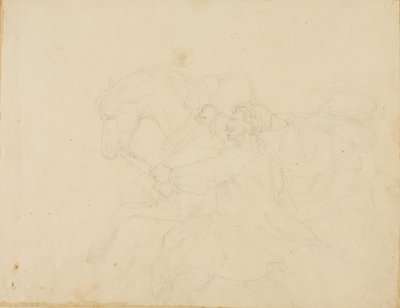 Stable Boy Running Beside a Draught Horse by Jean Louis André Théodore Géricault