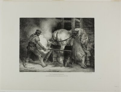 The Flemish Farrier, plate 4 from Various Subjects Drawn from Life and on Stone (The English Suite) by Jean Louis André Théodore Géricault