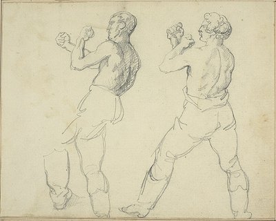 Two Boxers Facing Left by Jean Louis André Théodore Géricault