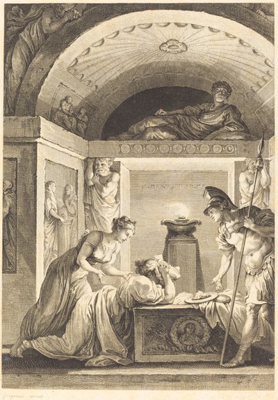 The Matron of Ephesus by Jean Louis Delignon and Antoine Jean Duclos after Jean Honoré Fragonard