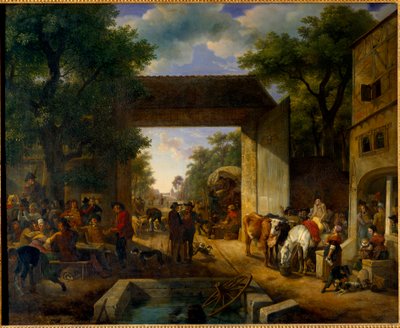 A Fair at the Door of an Inn by Jean Louis Demarne