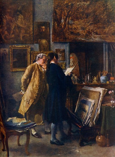 An Artist showing his Work, c1850 by Jean Louis Ernest Meissonier