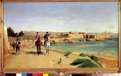 Antibes, the Horse Ride. The Artist and His Son Charles by Jean Louis Ernest Meissonier