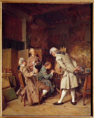 Painting lovers (in the taste of the 18th century), also known as Un peintre. Painting by Jean-Louis-Ernest Meissonier by Jean Louis Ernest Meissonier