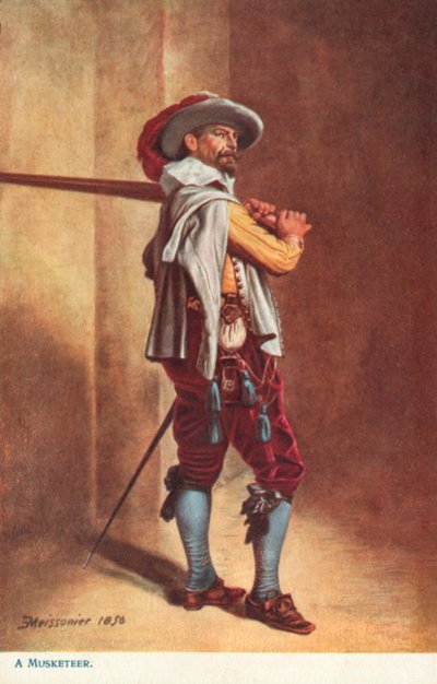 A Musketeer, Time of Louis XIII by Jean Louis Ernest after Meissonier