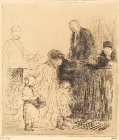 Coming Out of the Hearing (first plate) by Jean Louis Forain