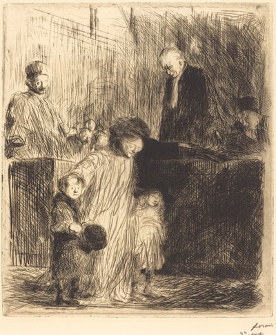 Coming Out of the Hearing (first plate) by Jean Louis Forain