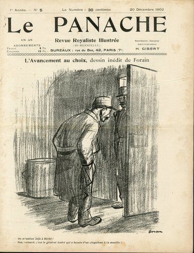 Illustration by Jean-Louis Forain for the Cover of Le Panache, Royalist Magazine Illustree by Jean Louis Forain