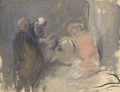 In the Hospital (recto) Sketch for In the Hospital (verso) by Jean Louis Forain