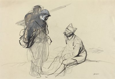 Poilu and Tommy Conversing by Jean Louis Forain
