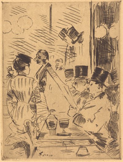 The Cafe of the New Athens by Jean Louis Forain