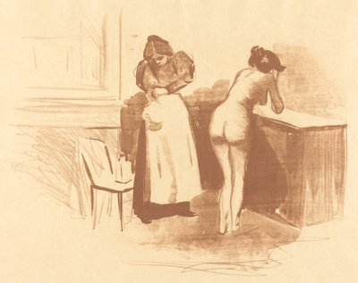 The Massage with Coarse Hair Glove by Jean Louis Forain