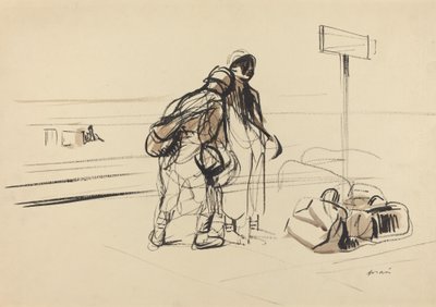 Two French Soldiers Near a Notice Board by Jean Louis Forain