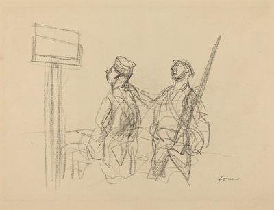 Two Soldiers Looking at a Placard by Jean Louis Forain