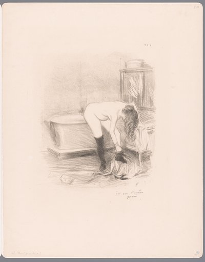 Woman Undressing in the Bathroom by Jean Louis Forain