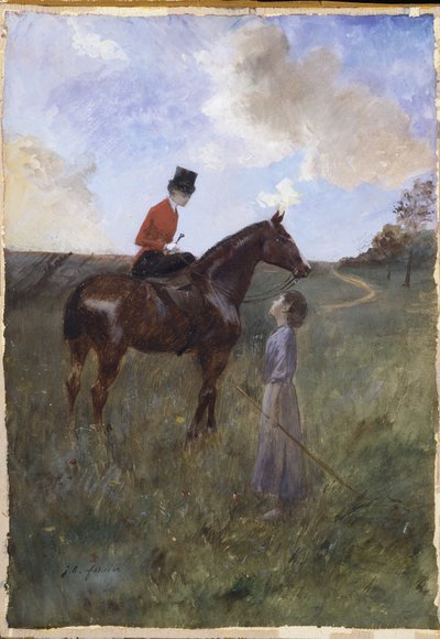 Woman on Horseback and Shepherdess by Jean Louis Forain