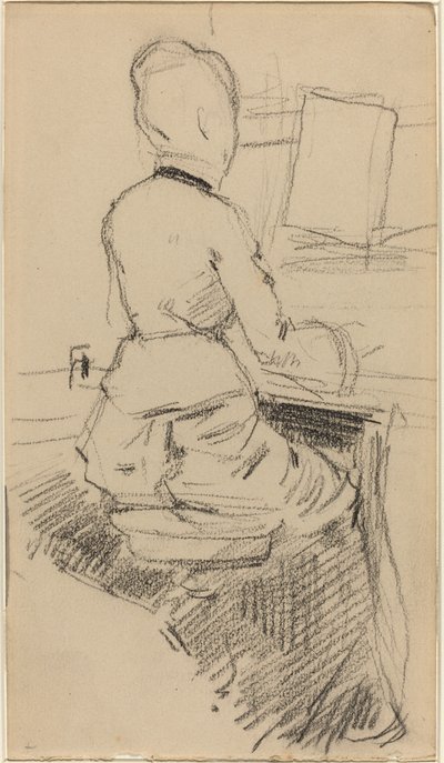 Young Woman Seated at a Piano (recto), c. 1890 by Jean Louis Forain