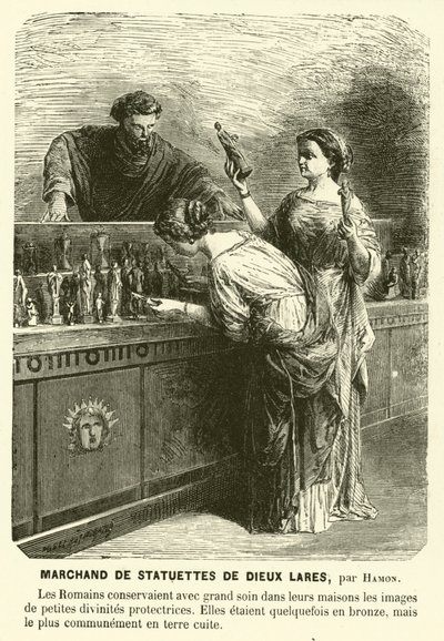 Seller of statuettes of Lares, ancient Roman guardian deities by Jean Louis Hamon