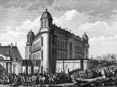 French Revolution: Canon brought to the Chateau de Chantilly in Paris on August 9 by Jean Louis II (after) Prieur