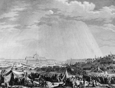 French Revolution: Works of the Champs de Mars in Paris for the feast of the Federation on July 14 by Jean Louis II (after) Prieur