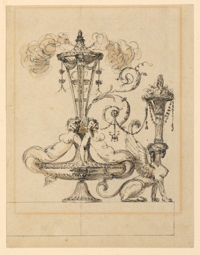 Design for a Decorative Arabesque by Jean Louis Prieur the Younger