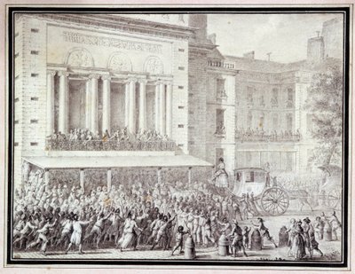 The people closing the doors of the Opera: July 12 by Jean Louis the Younger Prieur