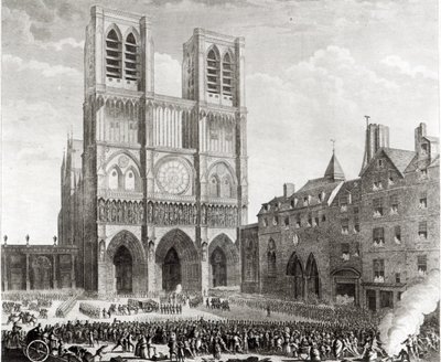 Thomas de Mahy (1744-90) Marquis of Favras Making Honourable Amends Before Notre-Dame, Engraved by Pierre Gabriel Berthault (1737-1831) by Jean Louis the Younger Prieur